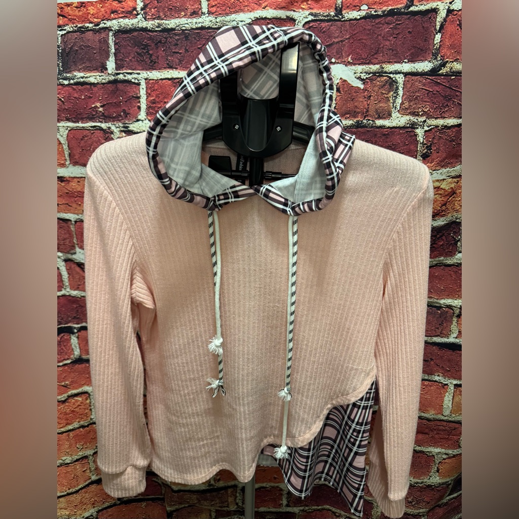 Barely Wornjust Fashion Now Hooded Long Sleeve Top Size L Bust 19” Item #Phk7398